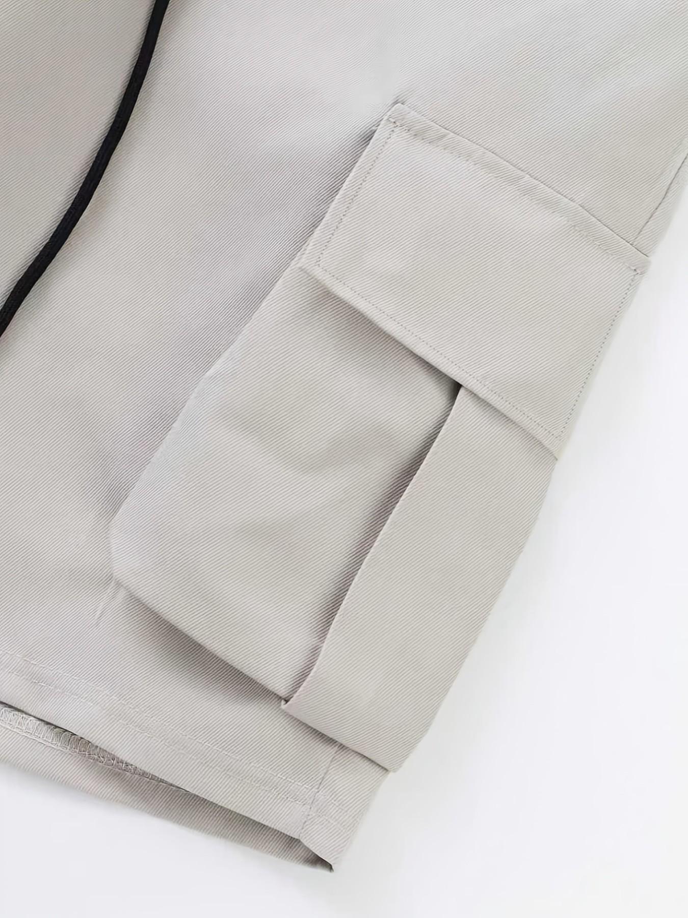 Men's Plus Size Casual Trendy Shorts, Loose Fit Workwear, Ideal Summer Choice, Perfect for Daily Wear and Outdoor Activities, Breathable Fashion Pocket Shorts, Lightweight Casual Shorts