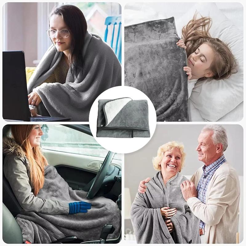 Wearable USB Electric Heating Blanket 3 Levels Washable Warm Heated Mat for Home Office Outdoor