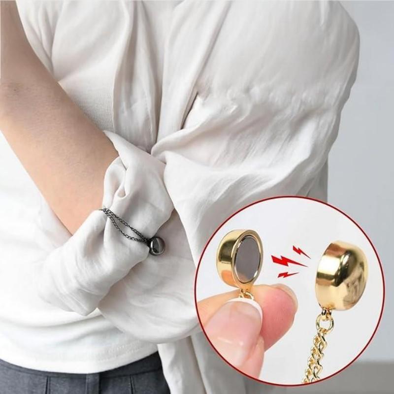 8 PACK Multi-Function Magnetic Clothing Clips, 4 Color Magnetic Shirt Clips for Women Clothing, T-Shirt Shortening Magnetic Closure for Cinch T-Shirt Hems, Collar, Pants Hems