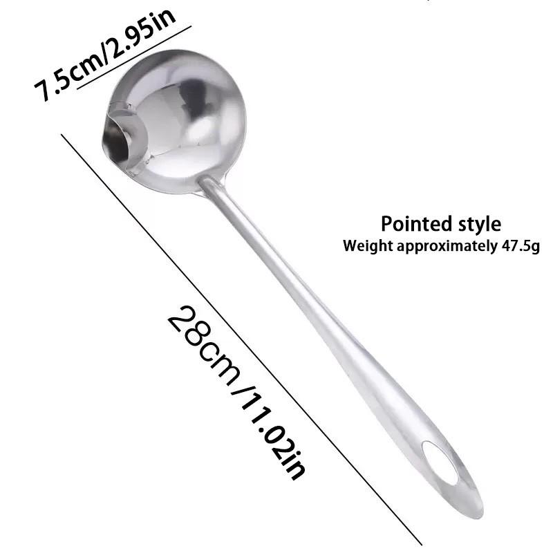 Stainless Steel Oil Separator Spoon, Hot Pot Filter Spoon, Soup Oil Divider, Leak Proof Spoon, Kitchen Tool for Home Use