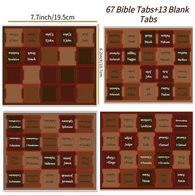 80pcs Thinkor Reposition Laminated Bible Tabs, Adhesive Tabs, Large Print Book Reading Stickers, Book Accessories, Easy to Read and Apply, Earthy, for Men and Women