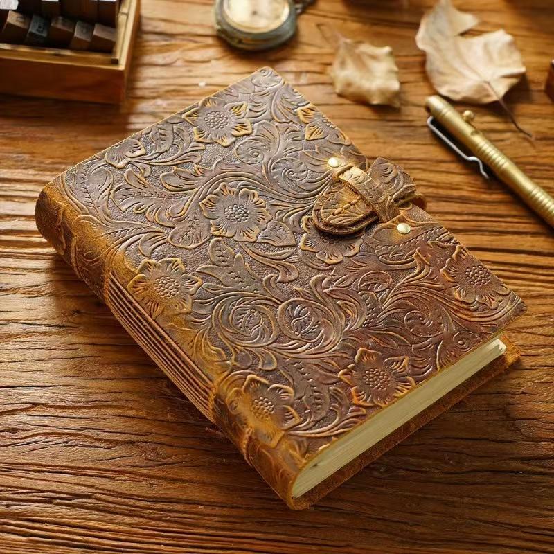 Premium Vintage Leather Journal Notebook, Handmade Craftsmanship, Retro Letter Diary Style, Storytelling Design, Perfect for Writing