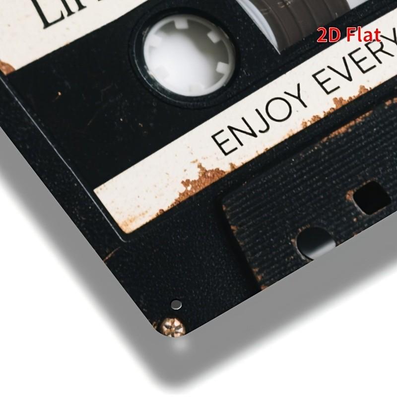 Vintage Wooden Sign, Retro Cassette Design, Inspirational Quote Wall Art, Home Office Bar Coffee Shop Decor, Rustic Style