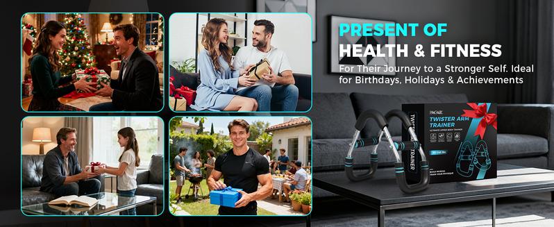 【Holiday Haul】BAGAIL Twister Arm Trainer 5-Level Resistance 40-130 lbs for Chest & Arm Workout Home Gym Strength Training Equipment with Ergonomic Grips & Carry Bag for Men and Women Adjustable Exercise Machine