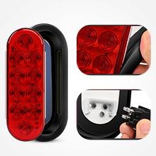 Nilight 2PCS Steel Trailer Light Boxes Housing Kit w/6Inch Oval Red LED Tail Lights 2 Inch Round Side Marker w/Grommet Plugs Wire connectors Car Lighting Accessories Truck