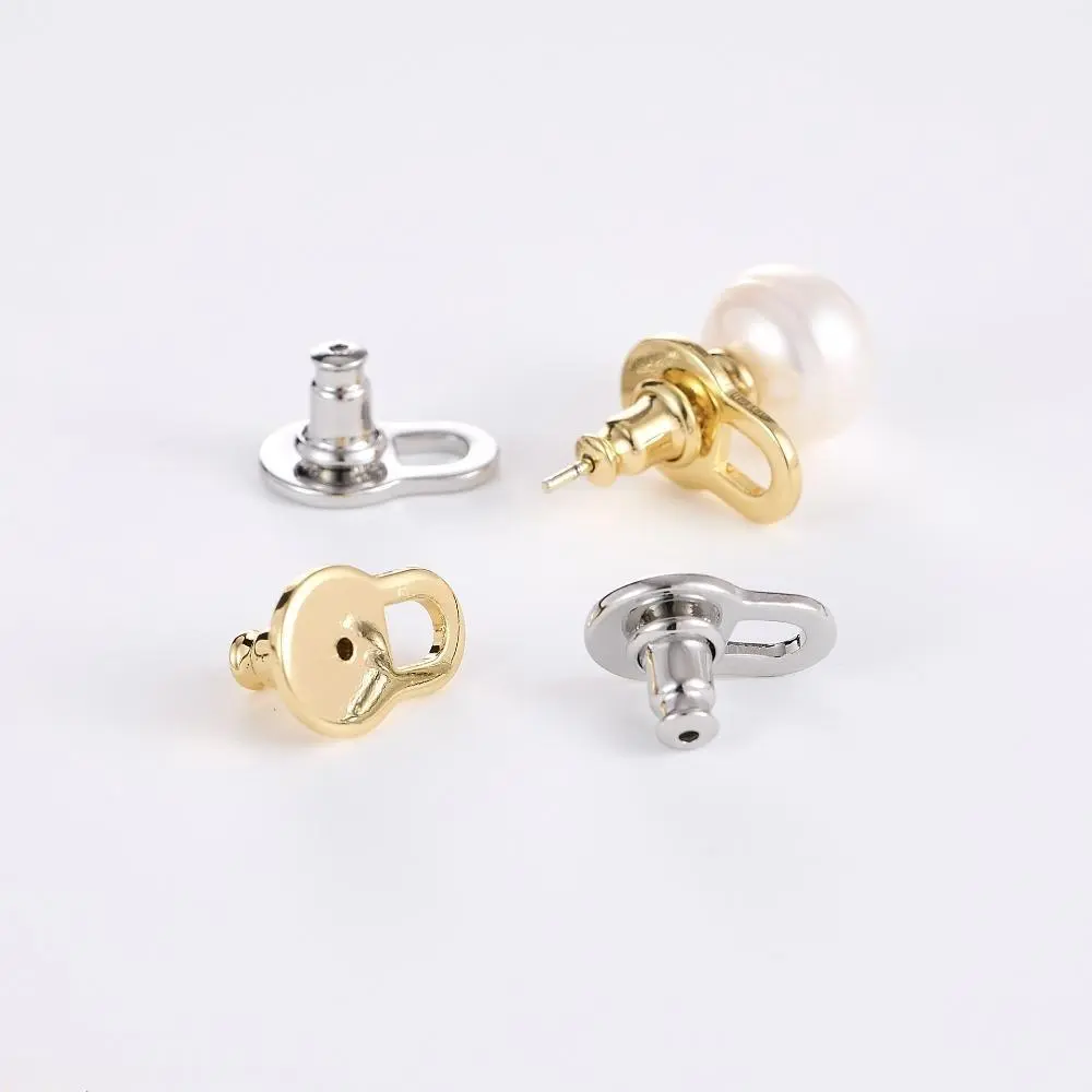 4 PCS Discreet Fit Earring Lifter Backs - Hypoallergenic Anti-Droop Support for Heavy Earrings, Droopy Earlobes, Stretched Piercings
