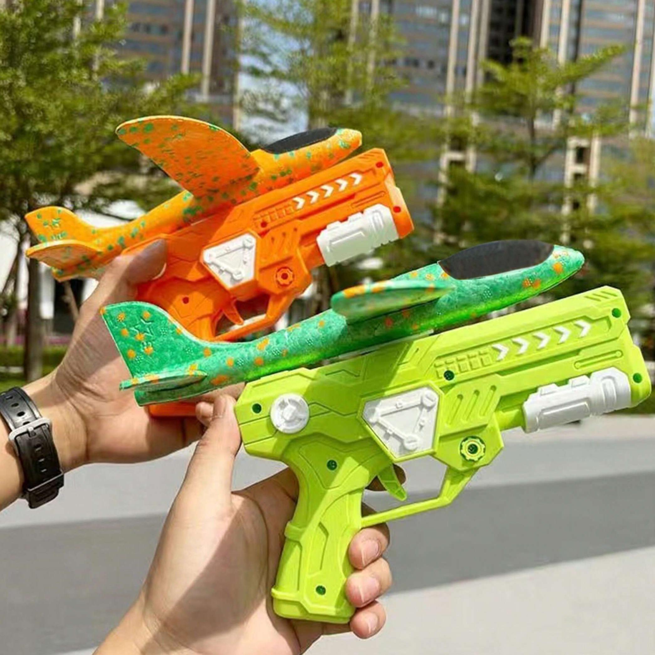 Durable Foam Plane Flying Toy Set - 1-Touch Launch Glider Model Aircraft, Unisex Toy for Kids Ages 3-9, Outdoor Play, Parent-Child Interactive Game, Holiday Gift, One-Touch Launch