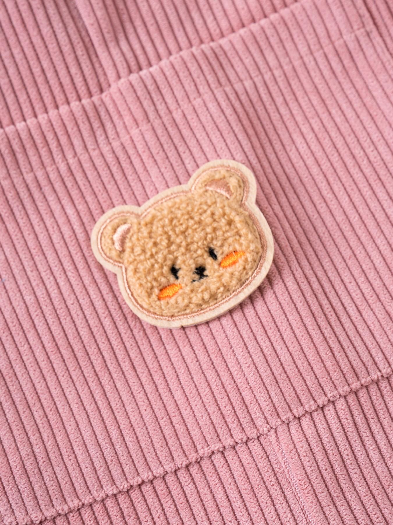 Baby's Plain Overalls with Bear Patch Decor, Casual Soft Comfy Sleeveless Jumpsuit for Summer, Newborn Infant Baby Clothes Girl Kids Clothes for Daily Wear