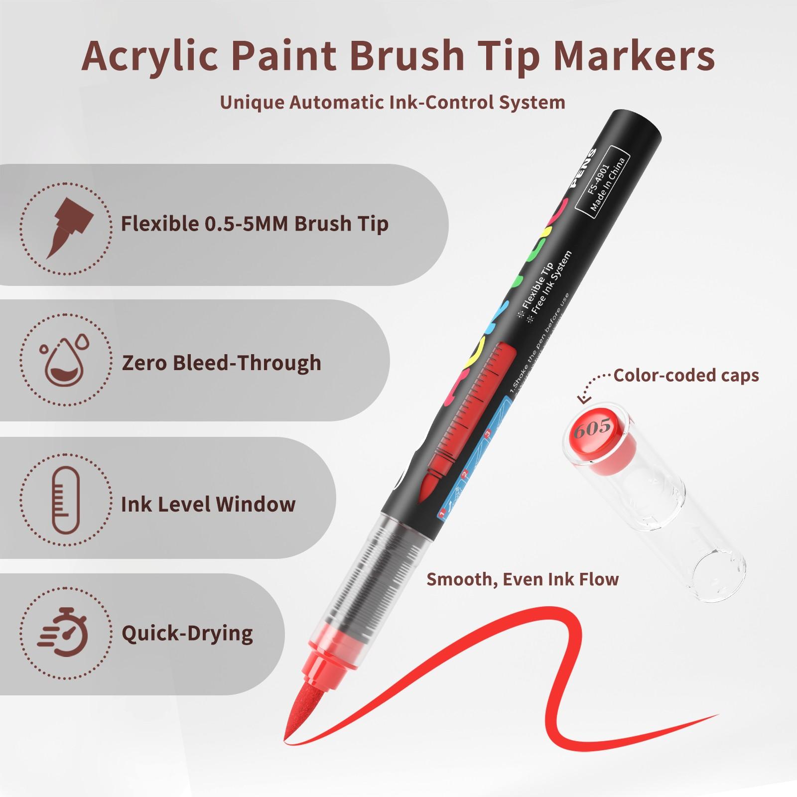 Acrylic Paint Soft Brush Markers Set, Diy Painting Supplies, Arts Crafts Supplies, Soft Brush Tip, Automatic Ink Control, Paint Markers for Wood, Stone, Canvas, Glass, Fabric, DIY Crafts Acrylic Paint Soft Brush Markers Set, Diy Painting Supplies, Arts Crafts Supplies, Soft Brush Tip, Automatic Ink Control, Paint Markers for Wood, Stone, Canvas, Glass, Fabric, DIY Crafts