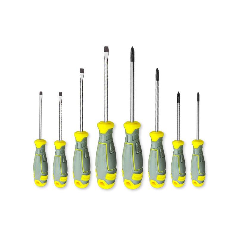 8-Piece Cross and Flat Head Screwdriver Set, Multipurpose Screwdriver Kit, Multi-Size Non-Slip Handles, Essential Home Repair Kit, Daily Use Tools, Multifunctional Screwdriver, Screwdriver Combo