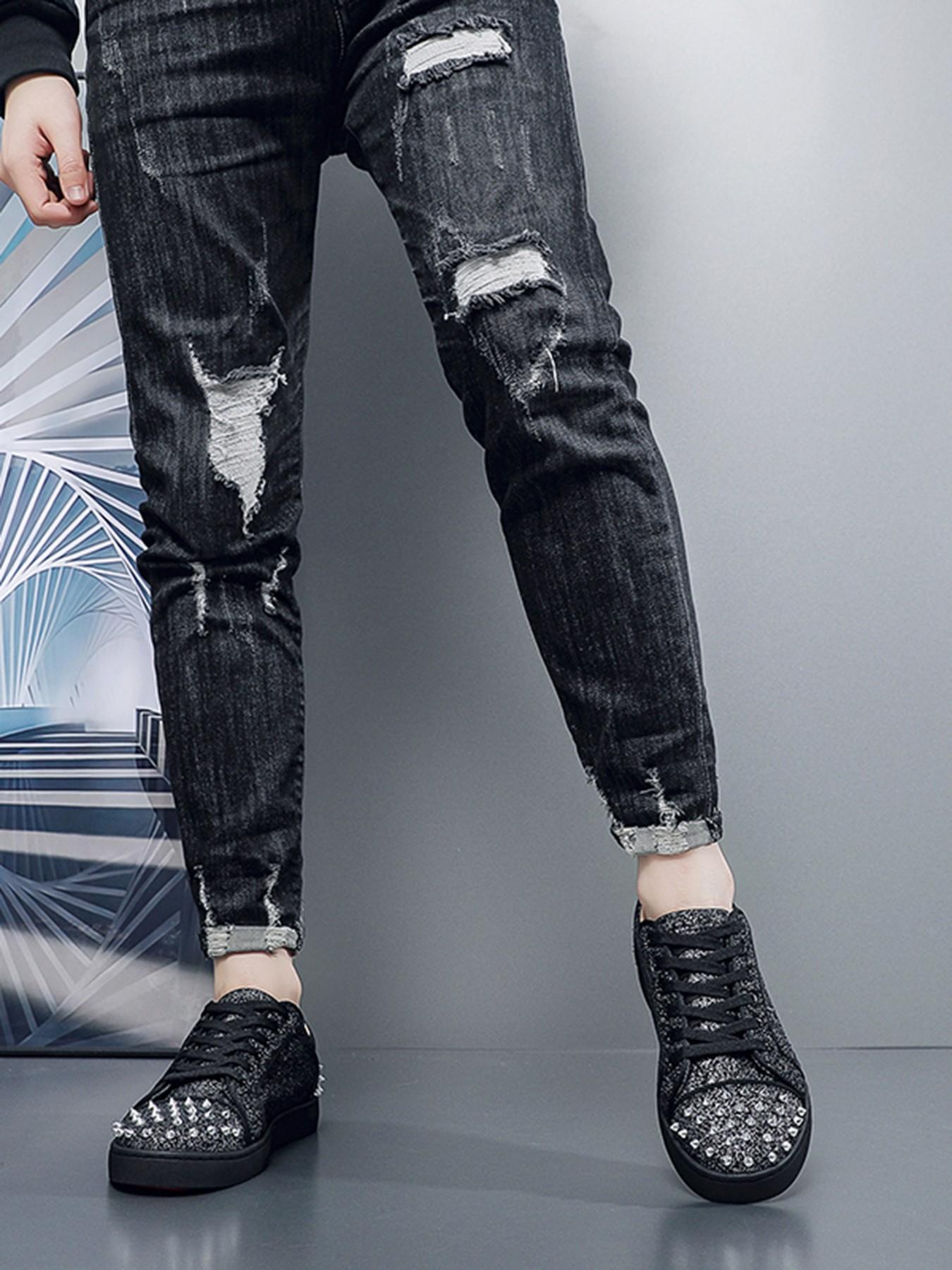 Men's Fashion Outdoor Urban Casual Shoes, Rivet Board Sneakers, All-Season Plain Design, PU Leather, Rubber Sole, Versatile Party Wear