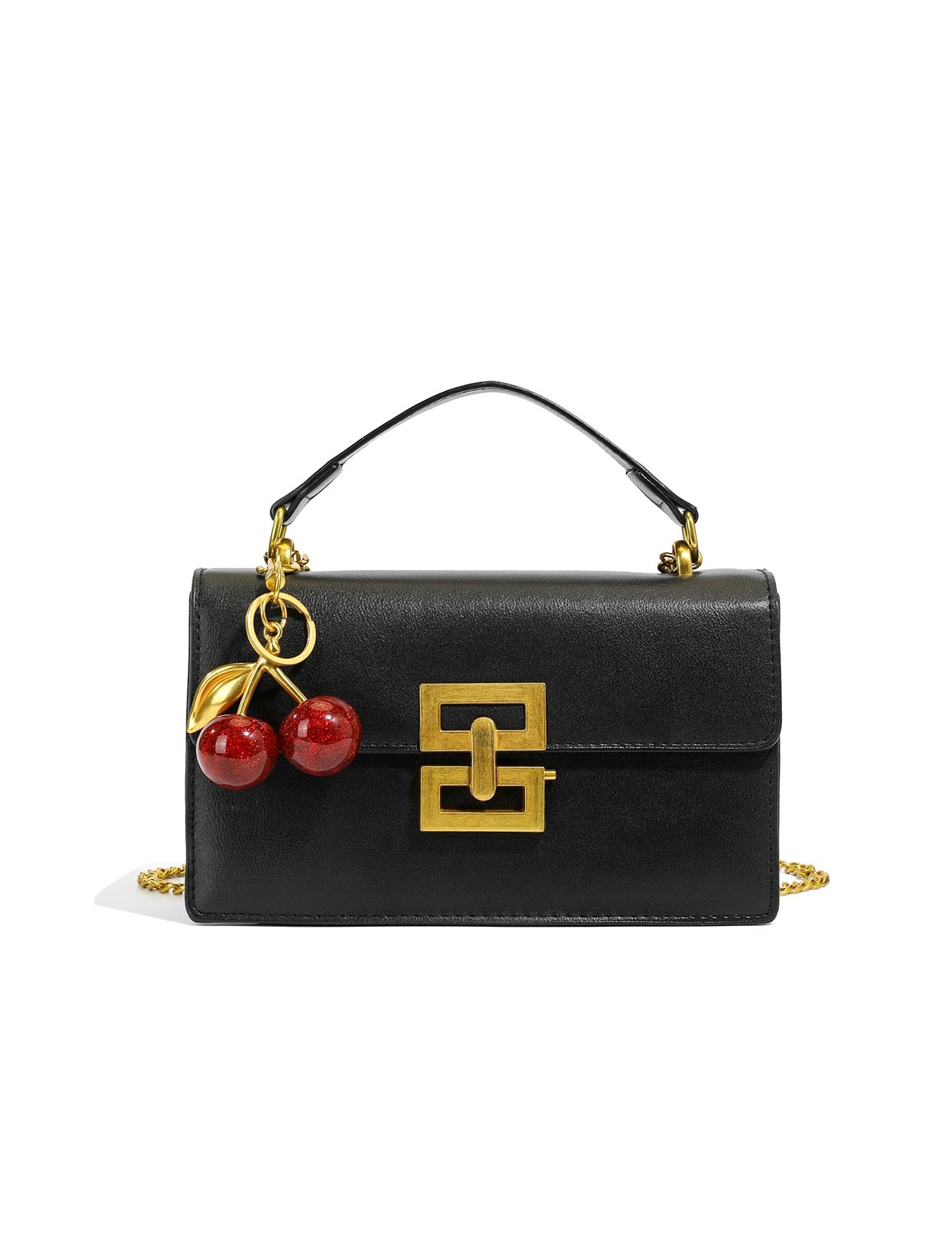 Women's Chain Strap Pu Leather Crossbody Bag, Simple All-match Solid Color Bag with Buckle Design, Trendy Shoulder Bag for Daily Used, Fashionable Crossbody Bag, Leather Crossbody Purses, Casual Shoulder Bag