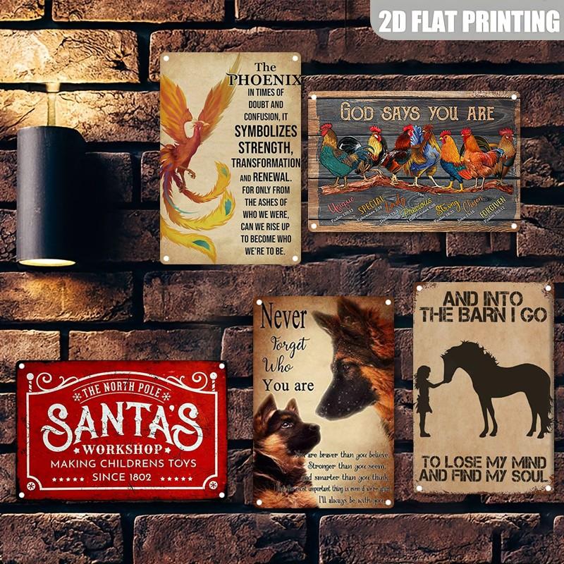 Symbolic Aluminum Wall Decor, 8x12 Inch Phoenix Metal Sign, Inspirational Print, Durable Indoor/outdoor Decoration, Humorous Gift Idea