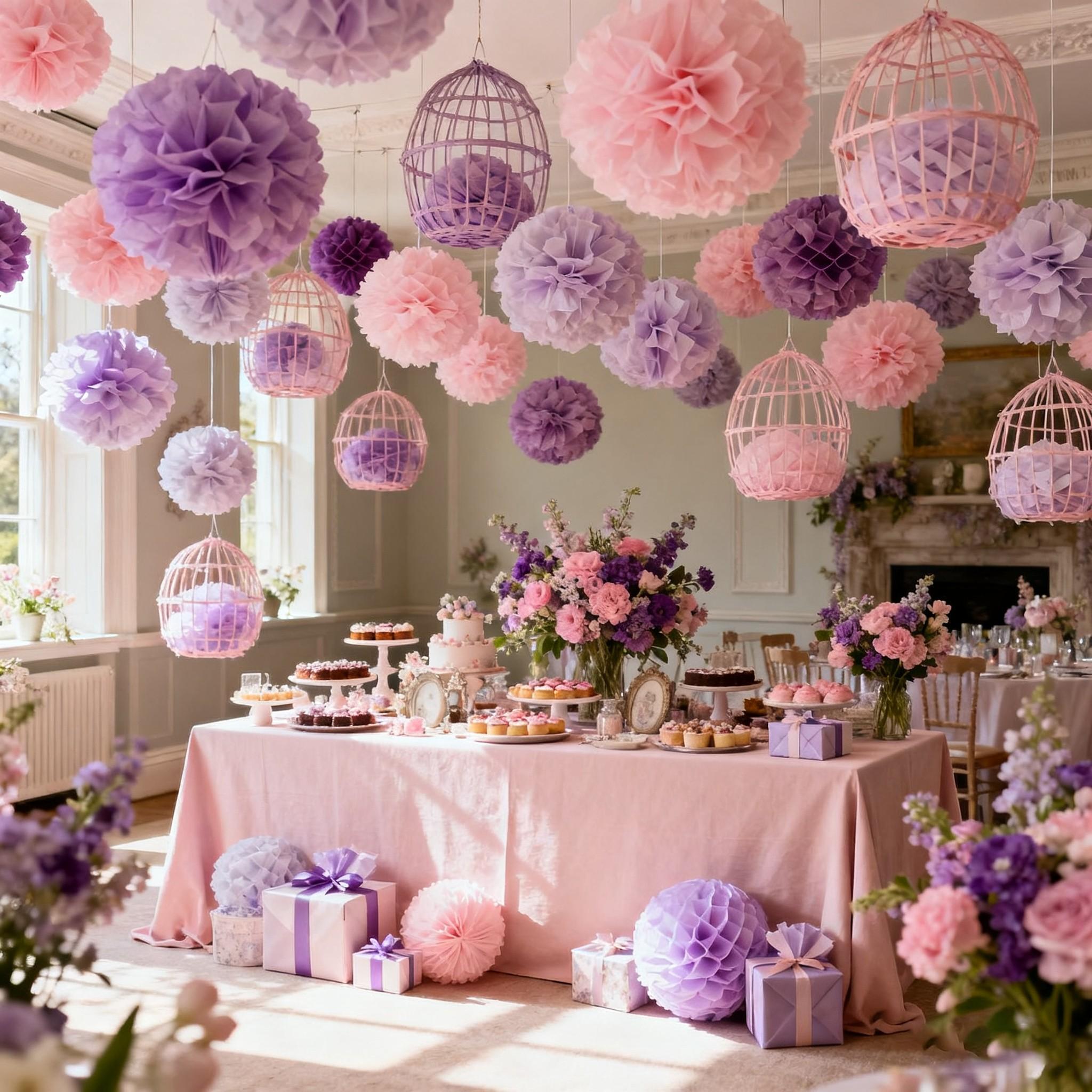 21pcs Mixed Color Paper Flower Balls Set, DIY Handmade Ceiling Hanging Decorations, Romantic Party Wedding Birthday Decoration