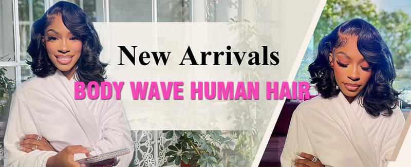 16 Inch Human Hair 13x6 Frontal Lace Wig Body Wave 180% Density HD Lace Front Wigs Human Hair Pre Plucked Bob Wigs for Women