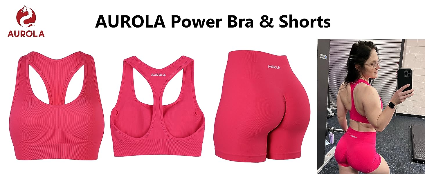 AUROLA Power Scrunch Butt Workout Shorts for Women Seamless Gym Shorts High Waist Tummy Control Yoga Biker Shorts SpringStatements