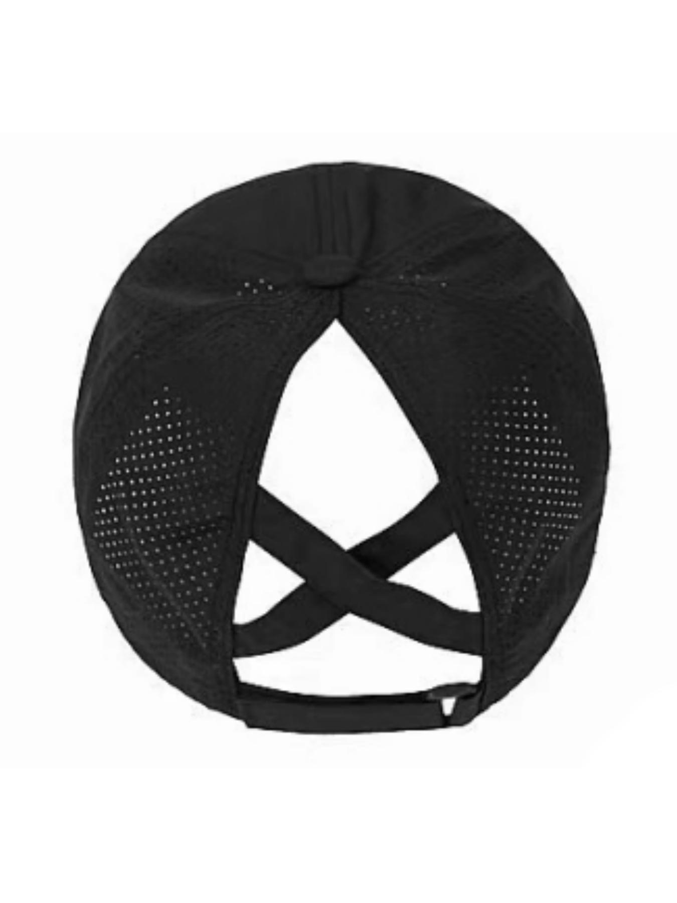 1pcs Quick-Dry Solid Color Baseball Cap, Adjustable Ponytail Holder, Essential Outdoor Fitness Sports Hat, Casual Fitted Style, Adjustable Snapback Cap