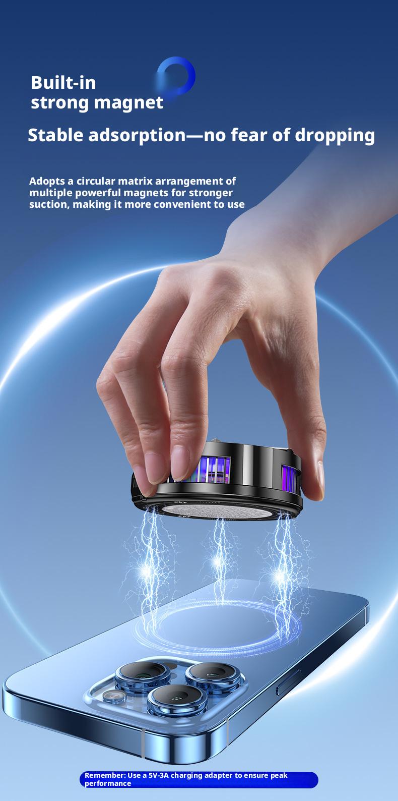 2026 New Magnetic Semiconductor Phone Cooler TL07 Frosty Digital Display Version Light-Off Cooling Artifact for Gaming & Hot Days