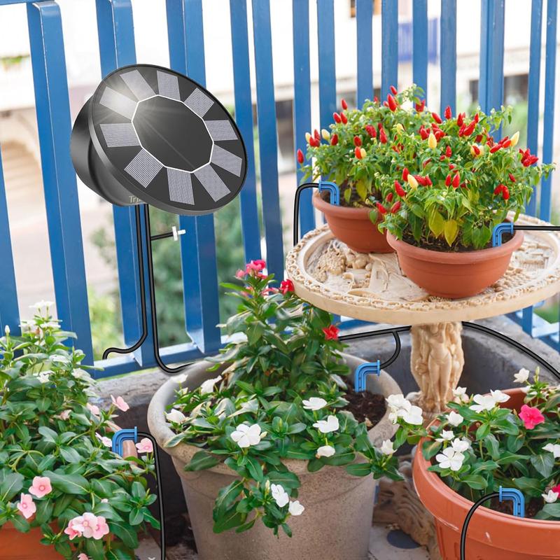 Solar Drip Irrigation System for Garden,2025 Latest Irrigation System for Potted Plants,Supported Automatic Watering System for The Balcony, The Plant Bed and The Green House