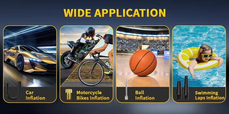 Portable Tire Inflator Air Compressor, Tire Inflator Tool,150psi Car Tyre Pump, LCD Pressure Display, Fast One-Button Smart Wireless Pump