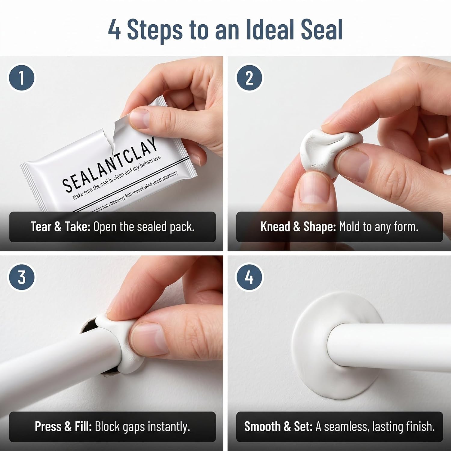 10/20PCS Eco-Friendly Sticky Clay Sealant - Quick-Curing, Strong Adhesion, Waterproof Oil-Resist, Pest Control Sealant for Sealing Gaps, Air Conditioner Holes (Pack Sizes Available for Indoor Recreation Use)