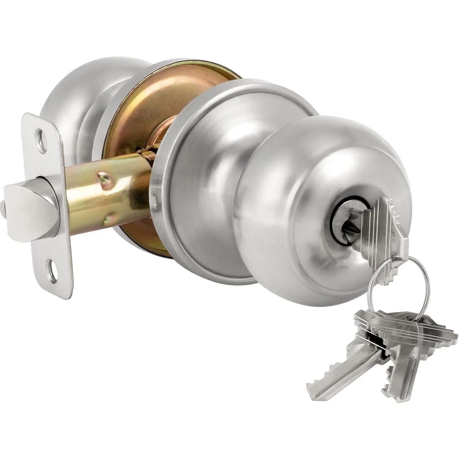 Door Knob with Lock and Key, Keyed Entry Door Knob, Exterior and Interior Door Lock for Front Door Commercial and Residential Area, Entry Door Handle for Bedroom and Bathroom,sohochic