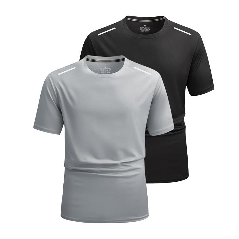 1/2 Pack Men's Fitness Gym T Shirts, Quick Dry Athletic Workout Tees, Short Sleeve Moisture Wicking Running Training Sport Tops