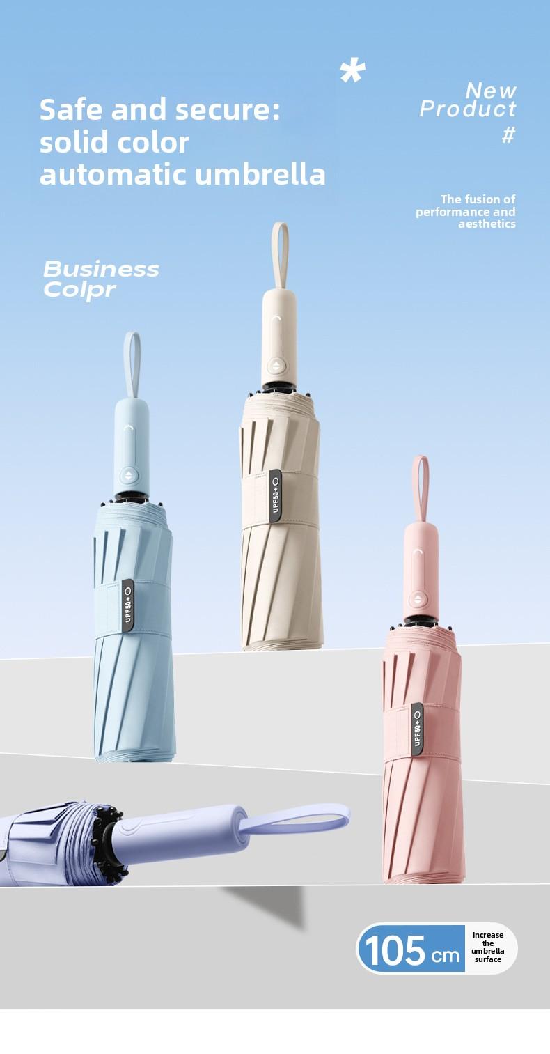 Mucat Umbrella,Full Automatic Anti-rebound Umbrella,Men's Automatic Umbrella – Foldable, Large Windproof Thickened, Dual Use for Sunny & Rainy Days,UV Sun Umbrella,Big Umbrella