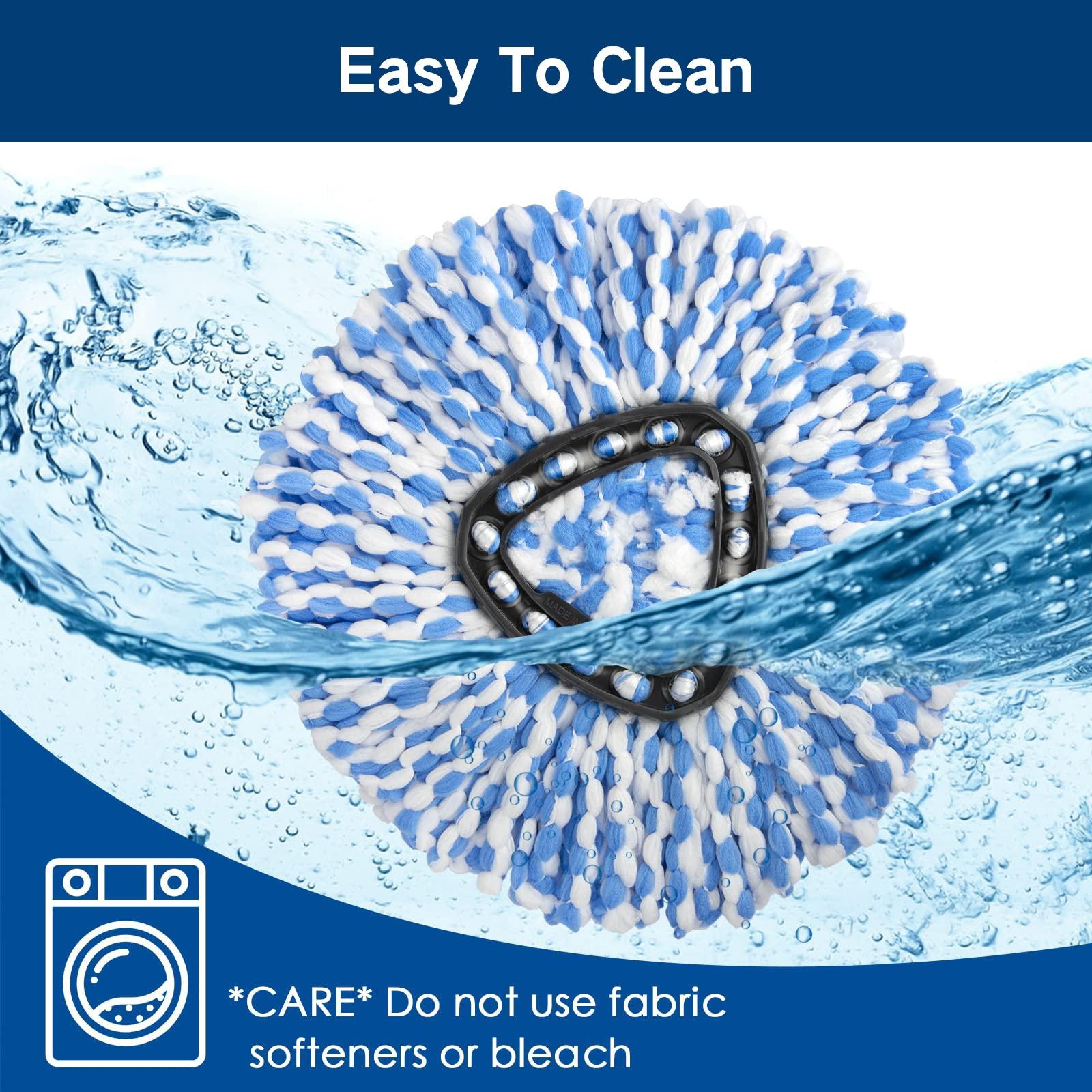 Mop Replace Heads Compatible for O-Cedar/Vileda, Spin Mop Refill Head Replacement for RinseClean 2-Tank System - Fluffy Microfiber, Machine Washable and Easy to Replace, Replacement Mop Pads Mop Replace Heads Compatible for O-Cedar/Vileda, Spin Mop Refill Head Replacement for RinseClean 2-Tank System - Fluffy Microfiber, Machine Washable and Easy to Replace, Replacement Mop Pads
