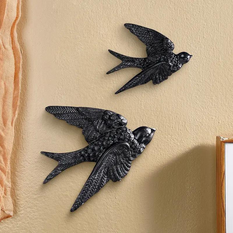 ⭐【Gallery Wall Hack】Textured Faux Brass Bird Sculptures ｜ Eclectic 3D Wall Art ｜ Maximalist Room Addition
