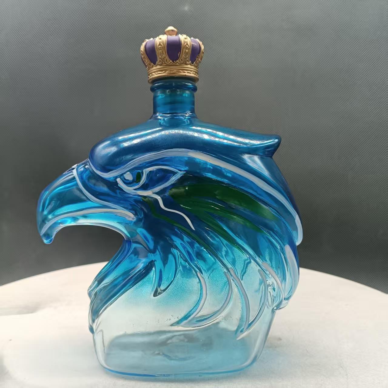 Hand-Painted Seagull Team Maker's Mark Whiskey Bottle, 350ML Glass Cup, Collectible Wine Bottle, New Arrival, Perfect for Collection