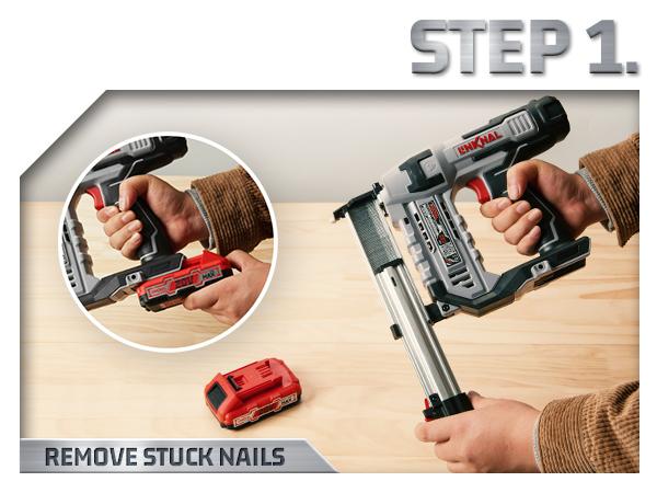 LINKNAL Electric Nail Gun, Cordless Brad Nailer, 18 Gauge, 2×20V Li-ion Batteries, Charger & 1000 Nails Included (L820-BN) - Tool Cordless Heavy Duty