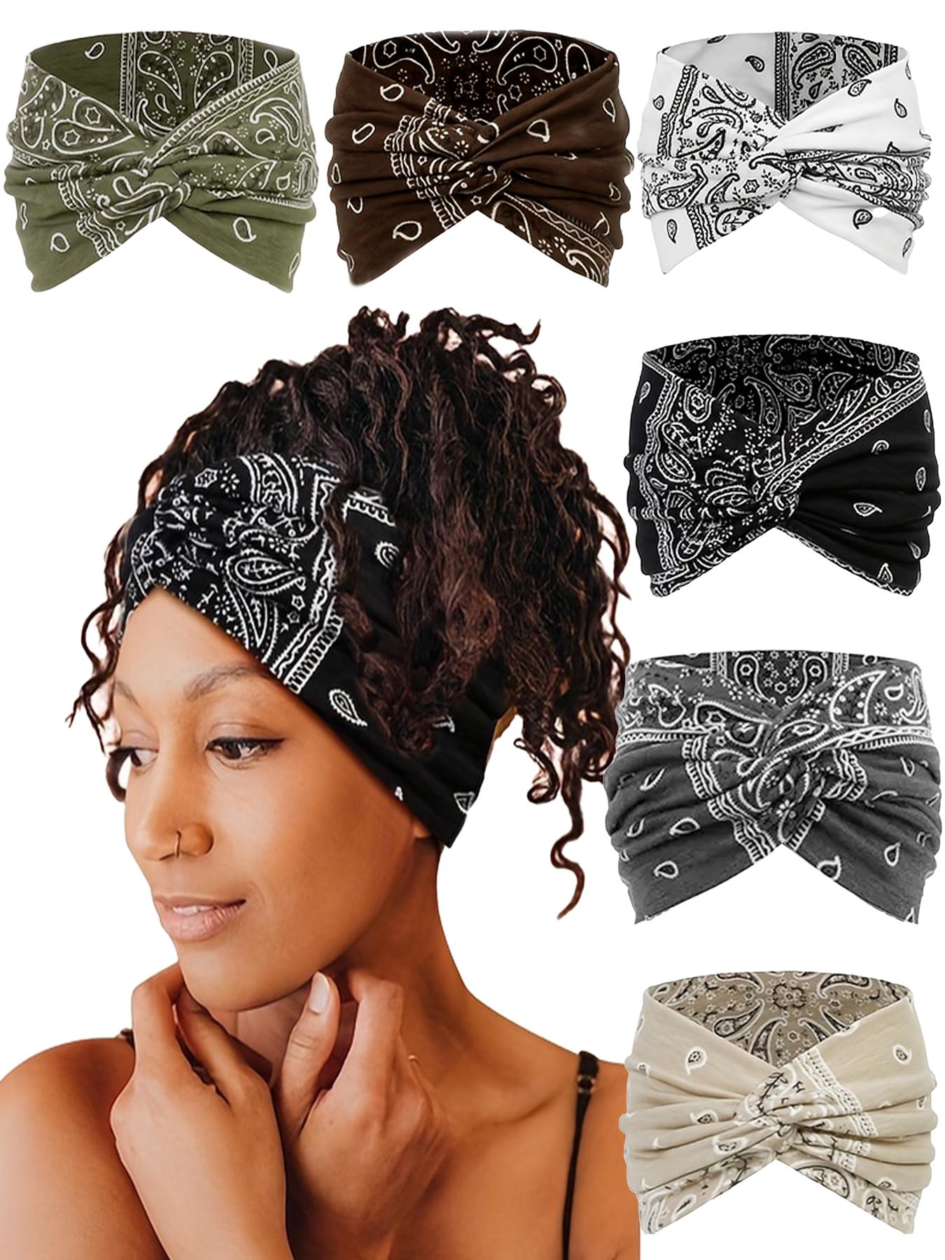 Stylish crossover bohemian hair bands with diverse patterns like leopard and paisley prints. Elastic, comfortable, non-pinching, anti-slip wide-band—must-haves for outfits. Zigzag Headband Boho