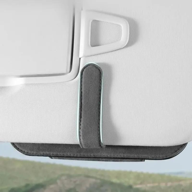 Car Storage Tools Sun Visor Glasses Holder Multi-functional Wear-Resistant Auto Sunglasses Holder Cowhide Car Storage Box