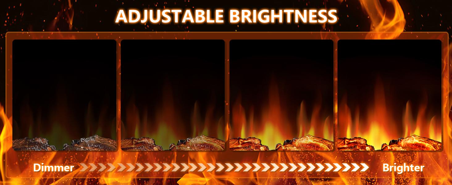 Electric Fireplace Heater, 22-inch Freestanding Fireplace Heater, 3D Realistic Flame Effects, Thermostat, Overheating Protection, for Indoor Use heaters, Black,Halloween Decorations