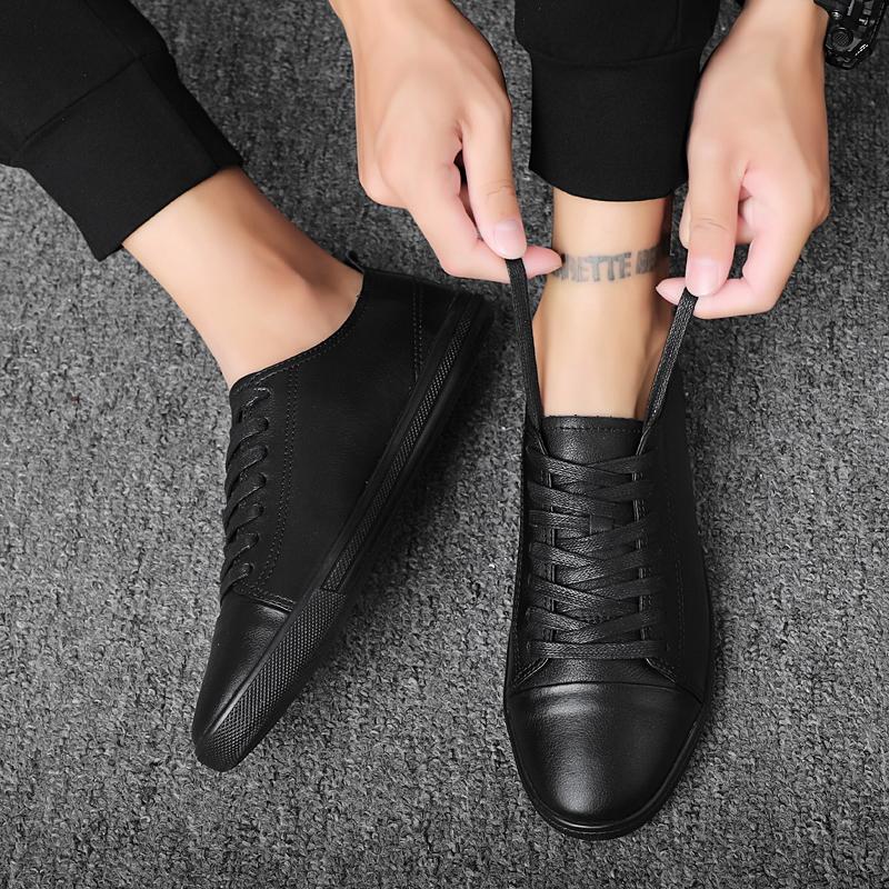 Men & Women High-End Cow Leather Shoes, Lightweight Soft Sole Non-Slip Footwear, Versatile Casual  for Daily Wearfor All Seasons