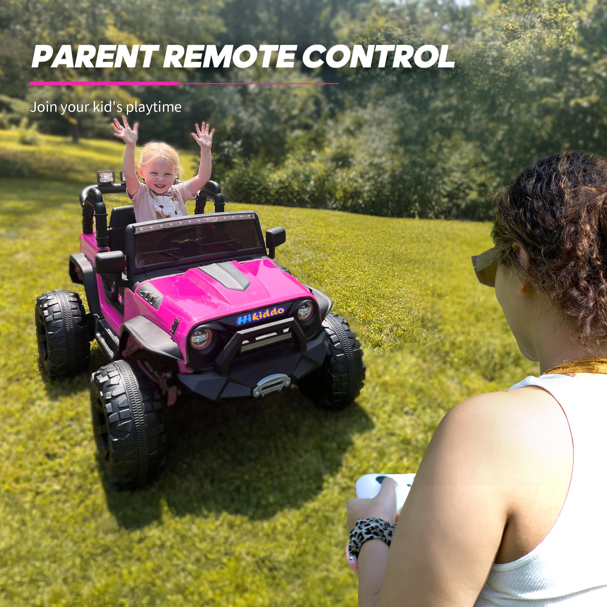 Hikiddo 24V 9Ah Ride on Toy for Big Kids, 2-Seater Powered Ride-on Truck Car with Remote