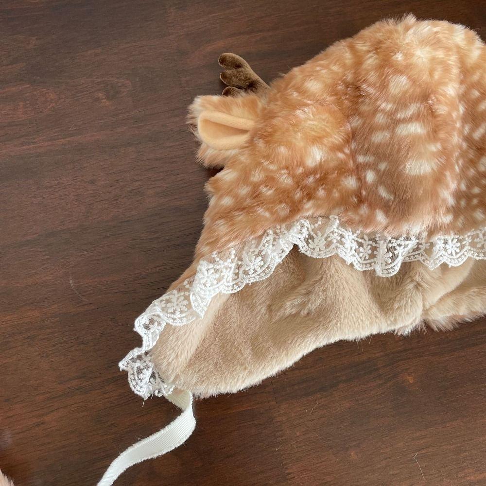 Faux Fur Lace Winter Hat Performance Costume Thicken Reindeer Furry Boots Socks Cover Leg Warmers Chrismas Gifts Ear Protection