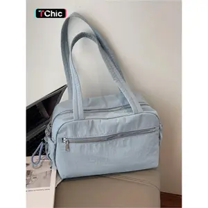 lightweight travel, fitness, leisure, Workout sport bags, Casual sports bag, Multifunctional sports bag, nylon cloth handbag, portable single-shoulder underarm bag for commuting, zipper closure, multiple colors, suitable for short trips, campus commuting