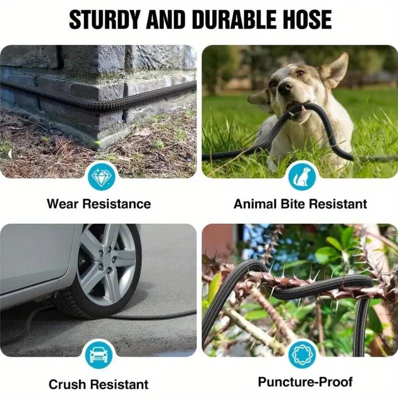 50/75/100ft Heavy-Duty Expandable Water Hose for Car Washing, Mult Function Nozzle, 3/4 Inch Solid Brass Fittings with Shrink Garden Hose Spray Gun Tools, Watering Equipment, Easy to Use and Store