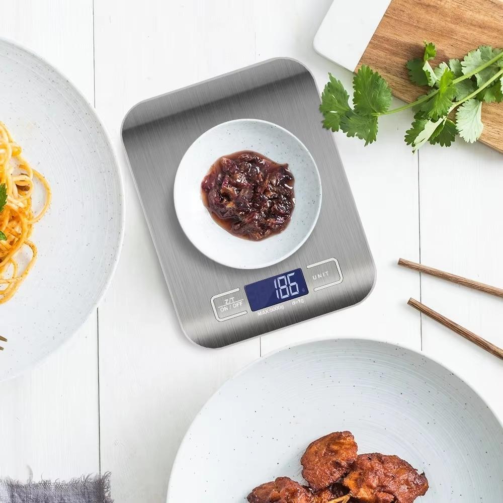 Portable Digital Kitchen Scale with Timer, High Precision Led display for Accurate Ingredient measurement, Compact Food Scale for Baking and Cooking, Essential Kitchen Gadget, Easy to Use and Space Saving, Food Measuring Tool, Digital Weight Scale