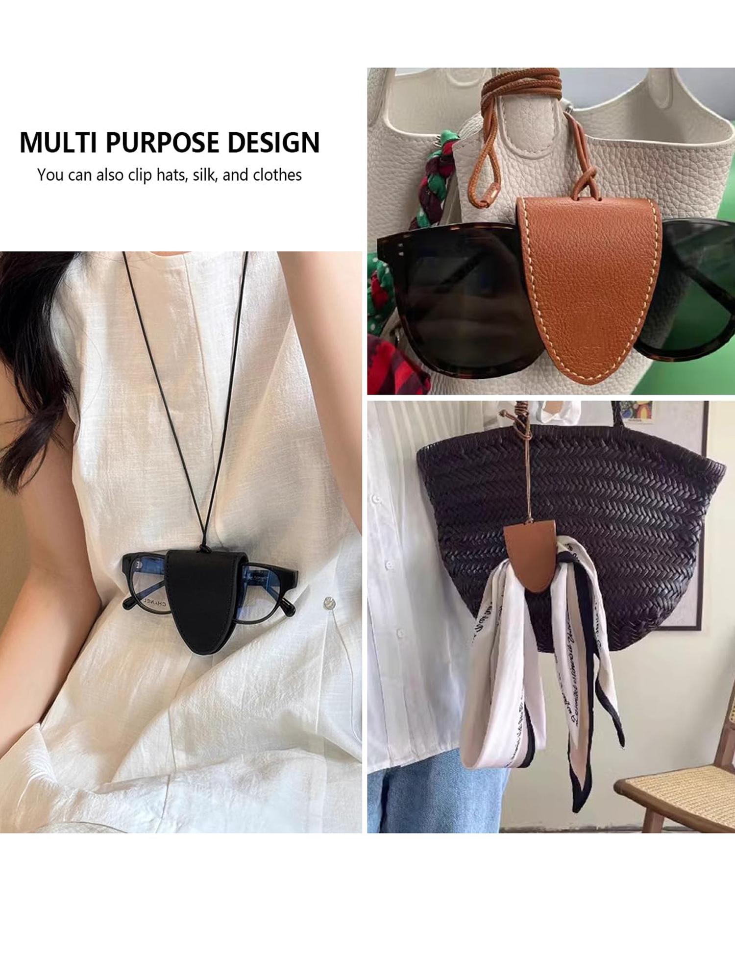 Portable minimalist solid color storage glasses travel case with lanyard, suitable for daily travel use, storing glasses and sunglasses, very suitable for outdoor activities, a must-have travel organizer for beach vacations.