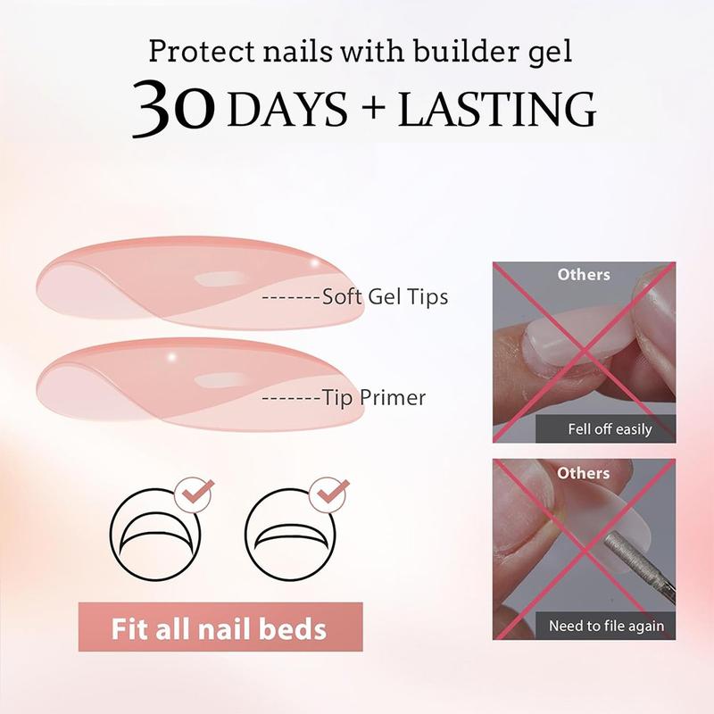 576pcs Short Oval 3D Gel Nail Tips, Mixed Designs, Glossy Finish, Perfect Fit, Summer Use, Daily & Party Nails, Acrylic False Nails Set