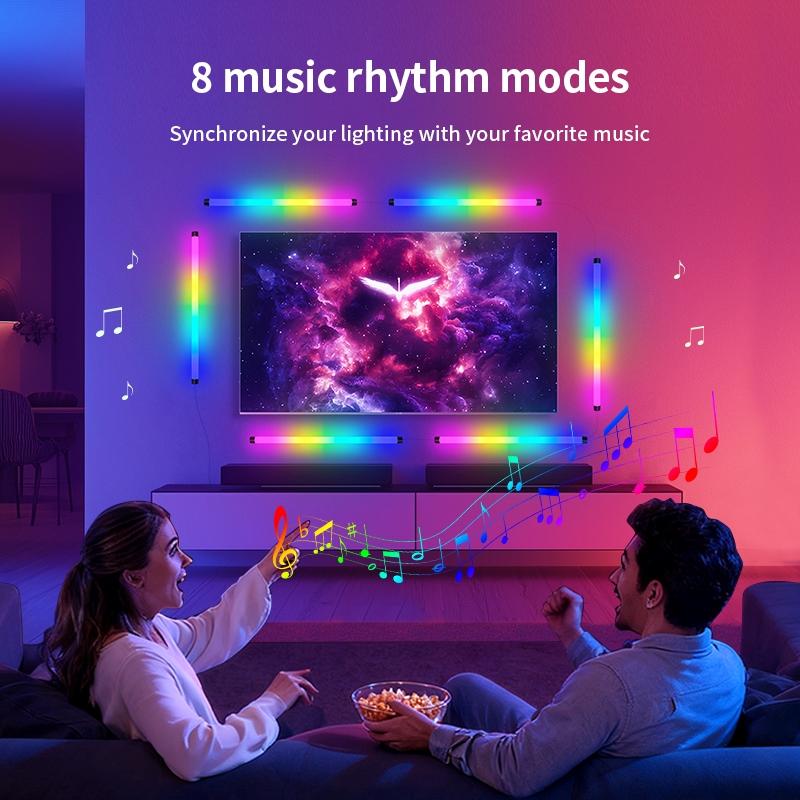 5V Smart RGB-IC lamp tube ,Corner atmosphere lamp, Modern Mood Lighting, Music Sync, Wireless Home Decor, APP Control, Ideal for Living Room, Bedroom, Gaming TV, Halloween Decoration,USB power supply, controlled bymobile app,Ambient lights