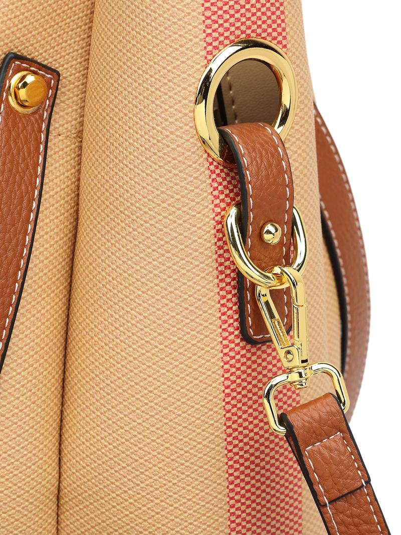 Elegant Zippered Handbag for Women, Fashionable Crossbody Bag, Casual Plaid Work Backpack, Stylish Daily Use Accessory