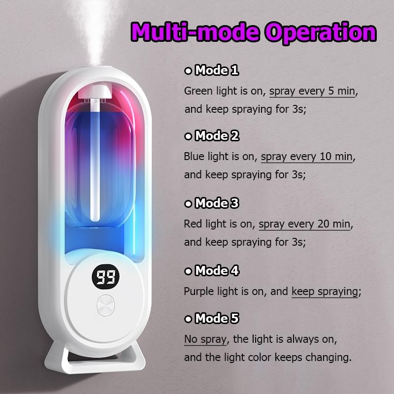 Home Aromatherapy Mist Maker Aroma Diffuser with 3 Essential Oils, Timer Automatic Spray, 5 Spray Modes, USB Charging, Long Battery Life, Multi-Scene Use