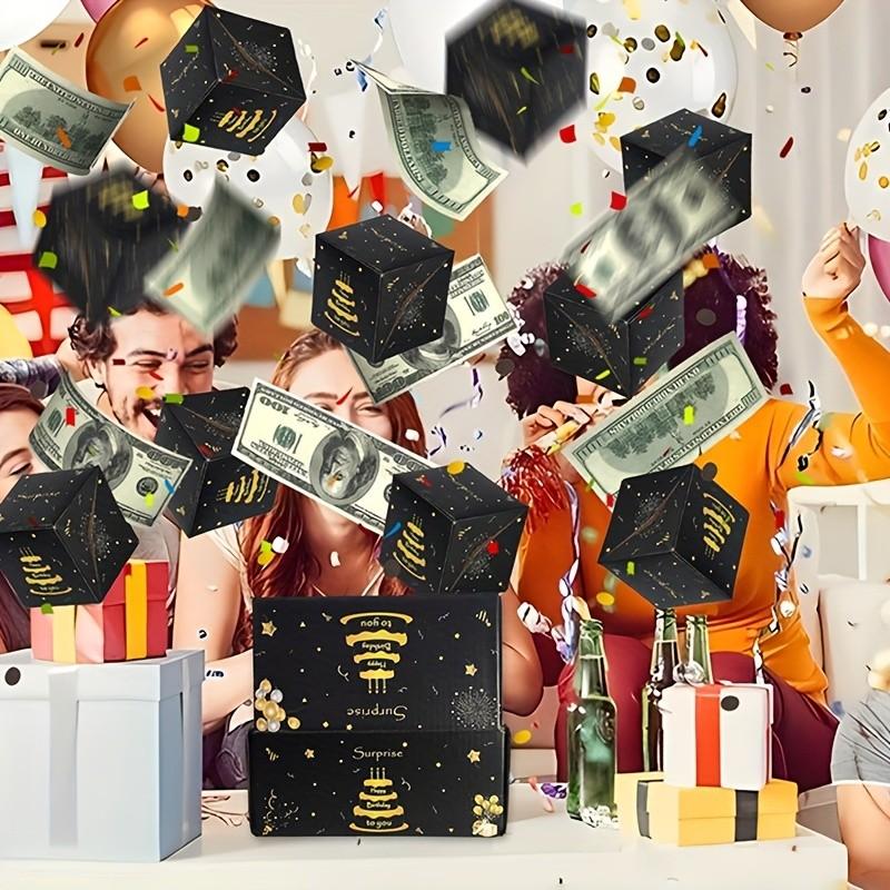 Birthday Surprise Gift Box Set, 6 Jumping Surprise Boxes, Fun Pop-Up Design, with Gold Accents, Valentine's Day or Special Occasion Gift, Unique Birthday Gifts, Party Favors