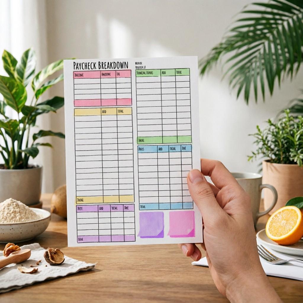 10 Sheets Salary Allocation Detail Sheet, Colorful Budget Management Tool, Monthly Income-Expense Tracker, Debt Record, Financial Planning Chart