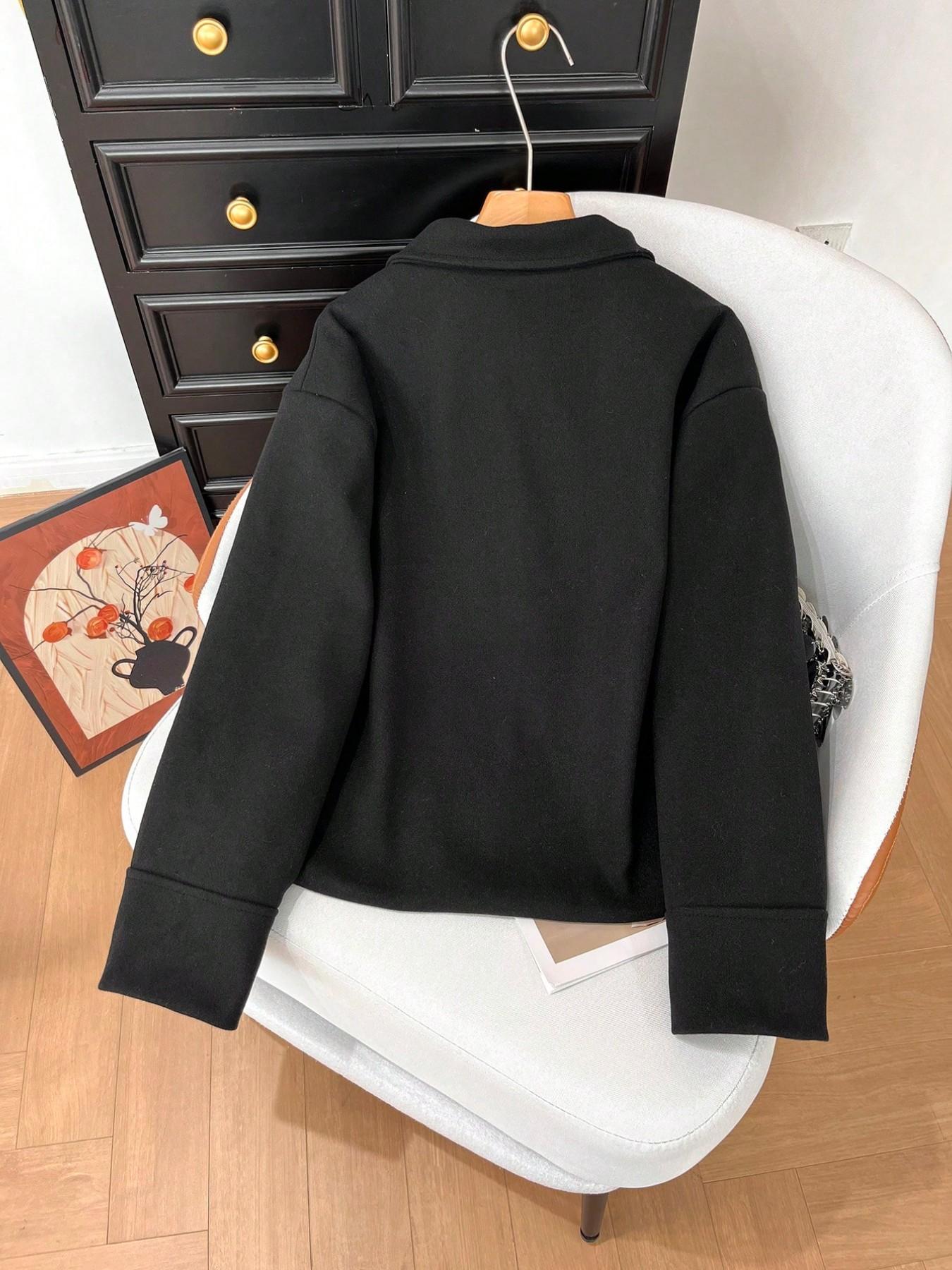 Women's Fall Casual Elegant Fashion Loose Simple Stand Collar Jacket, Long Sleeve Button Closure, Medium Length, Solid Pattern, Coats