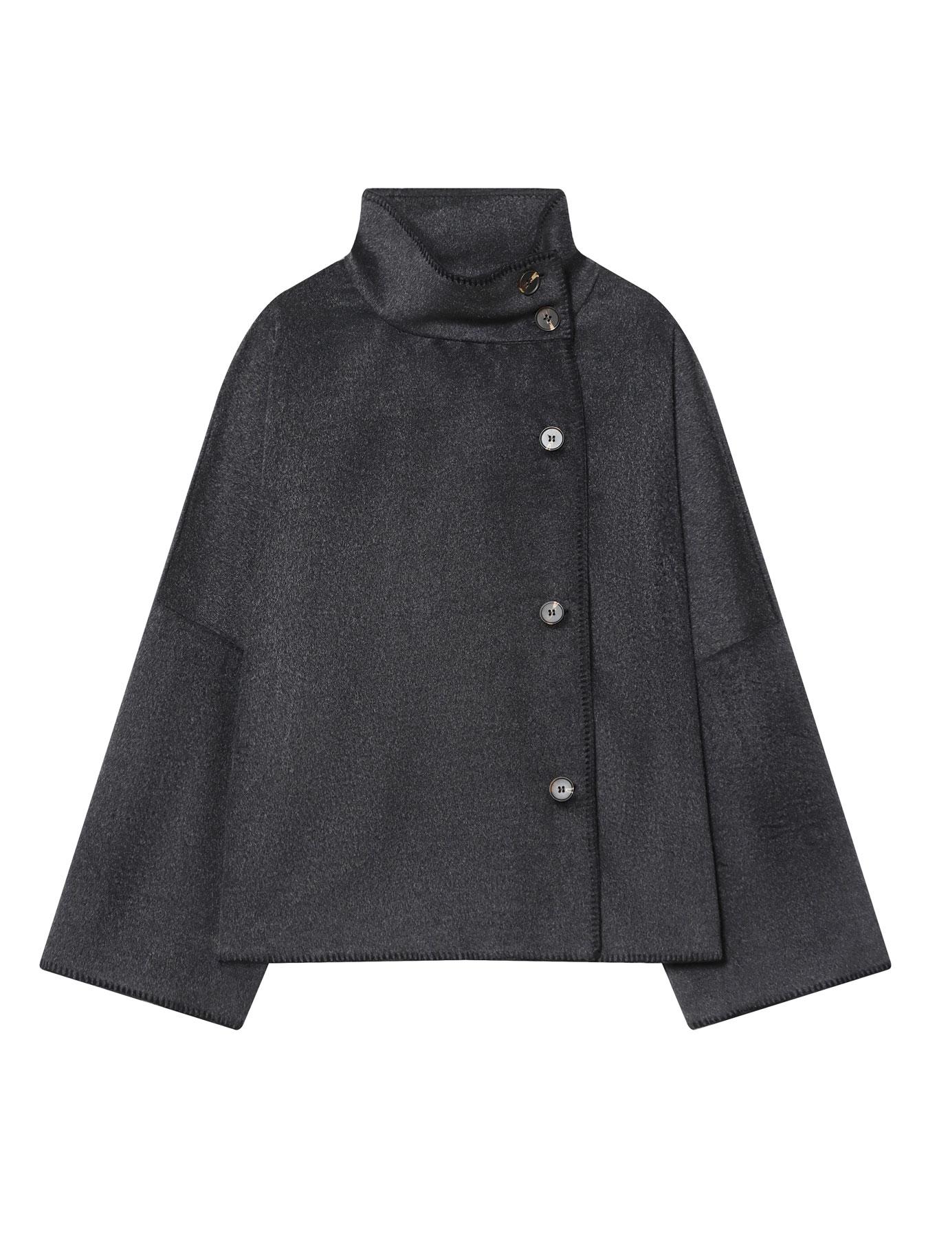 Women's Solid Button - Up Jacket Coats Yellow & Gray High Neck Spring & Fall Oversized Sleeves Casual Chic & Unique Outerwear Women's Fashion Piece Ladies Clothes for Daily Wear